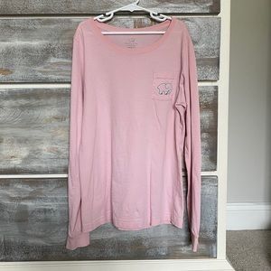 LAST CALL! Ivory Ella Long Sleeve Pocket Tee w Elephant